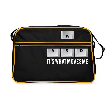 Gamer PC Nerd Geek Gift - Retro Bag - black/gold - Front