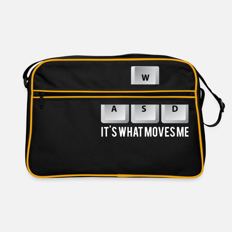 Gamer - PC - Nerd - Geek - Geschenk - Retro Tasche - Schwarz/Gold