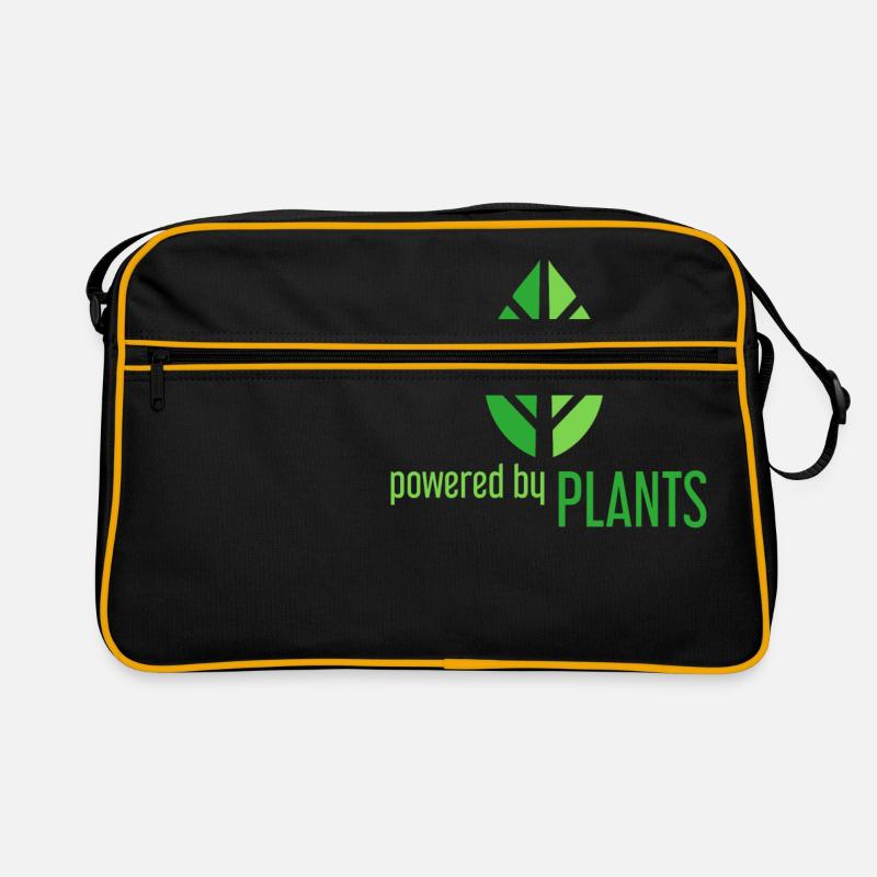 Powered by Plants - Retro Tasche - Schwarz/Gold