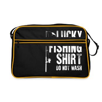 Pêche chanceux T-shirt Ne pas laver pêcheur cool - Sac Retro - noir/or - Devant