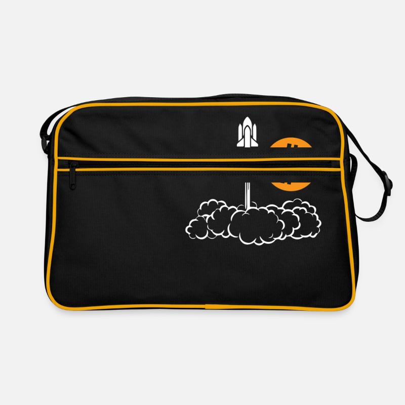 Bitcoin à la fusée lunaire navette spatiale HODL Pun Sac Retro