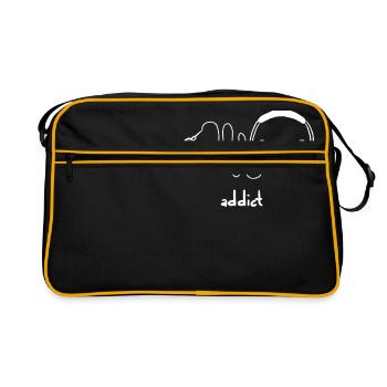 addict Musique - Musique - Son - Cadeau - Sac Retro - noir/or - Devant
