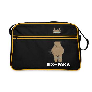 Drôle Llama tendance animale bande dessinée Alpaga Sixpack - Sac Retro - noir/or - Devant