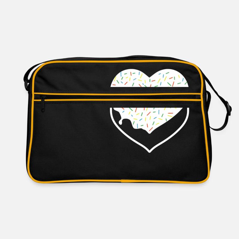 Krapfen-Herz besprüht Valentine-Feiertag Spitze Retro Tasche