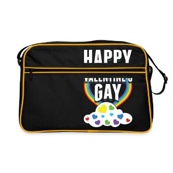 Happy Valentines Gay Rainbow Cloud Romantique - Sac Retro - noir/or - Devant