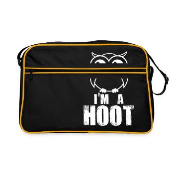 I'm A Hoot! Funny Cute Owl Nocturnal Bird Predator - Retro Bag - black/gold - Front