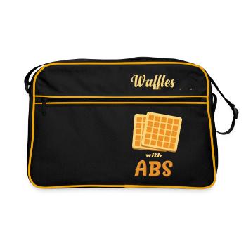 WAFFLE ARE JUST PANCAKES WITH ABS - Retro Tasche - Schwarz/Gold - Vorne