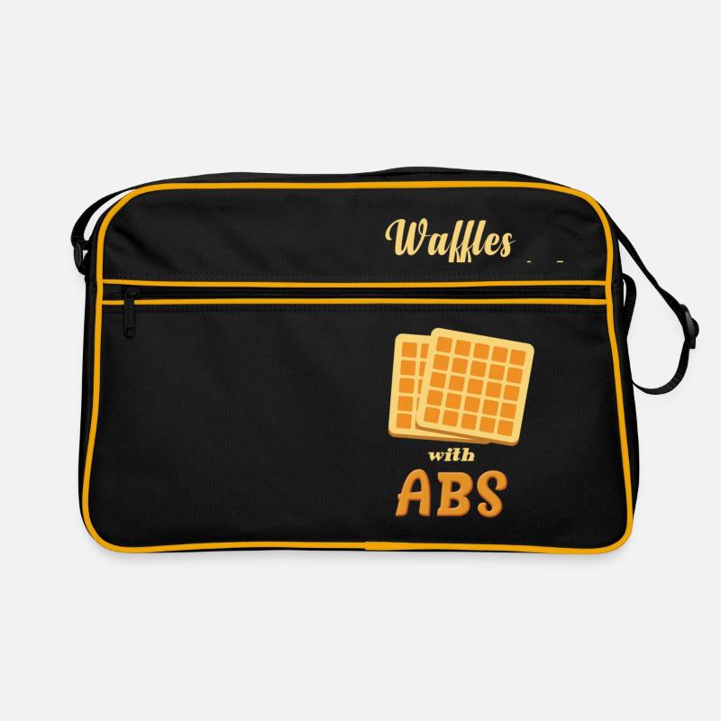 WAFFLE SONT JUSTE AVEC ABS Pancakes - Sac Retro - noir/or