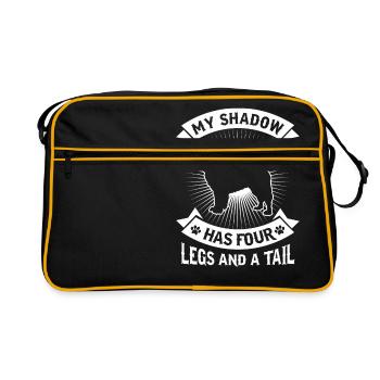MY SHADOW Neufundländer Newfoundland - Retro Tasche - Schwarz/Gold - Vorne