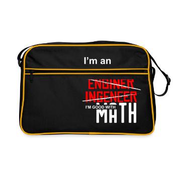 I'm an Engineer - I'm good with math - Retro Tasche - Schwarz/Gold - Vorne