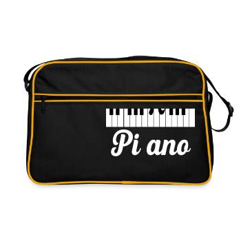 Pi Ano Piano Funny Instrument Pun Science Geek - Retro Bag - black/gold - Front