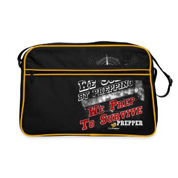We Survive by Prepping We Prep to Survive - Retro Tasche - Schwarz/Gold - Vorne