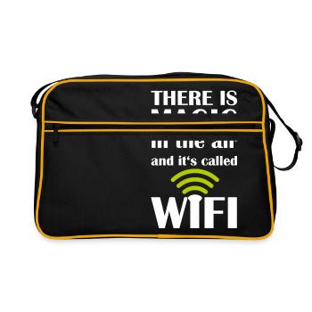 WIFI Magic Nerd Shirt - Magic in the Air - Retro Bag - black/gold - Front
