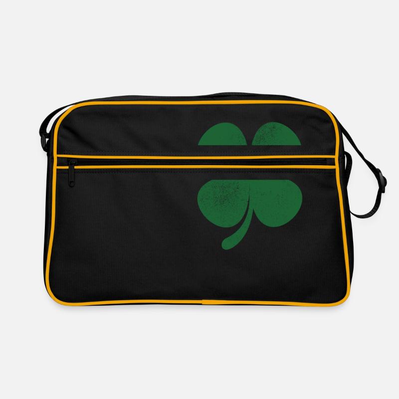 Distressed Green Vierblättriges Kleeblatt St. Patricks Retro Tasche