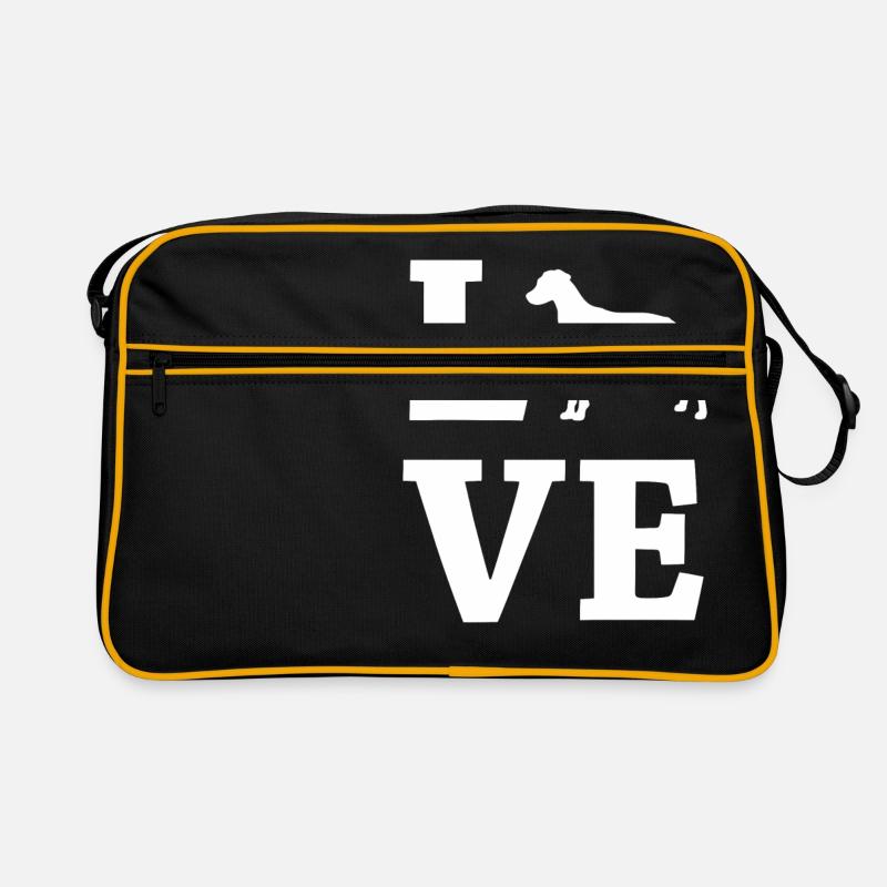 LOVE Rhodesian Ridgeback - Retro Tasche - Schwarz/Gold
