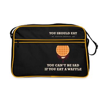 Vous devriez manger une gaufre VOUS NE PEUT PAS ÊTRE SAD - Sac Retro - noir/or - Devant