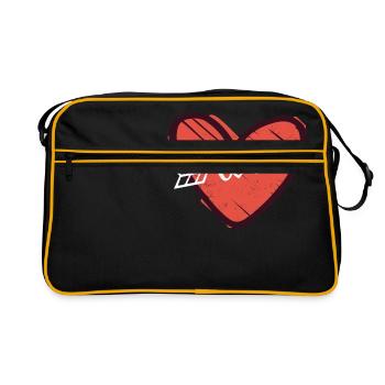 Shop Heart Icon Cupid Arrows Design - Retro Bag - black/gold - Front