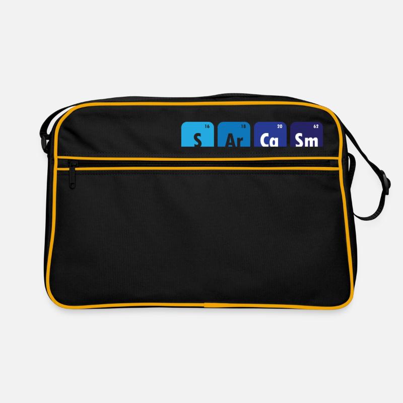 Funny - Sarkasmus - Element - Blau - Lustig - Cool - Retro Tasche - Schwarz/Gold