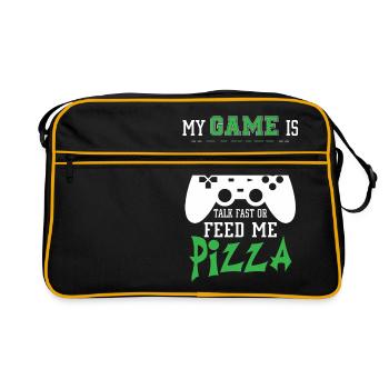 My game is paused feed me pizza - Sac Retro - noir/or - Devant