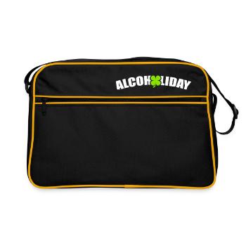 Alcoholiday Lustige St. Patricks Day Clover trinken - Retro Tasche - Schwarz/Gold - Vorne