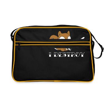 I Destroy 01 Gift - Retro Bag - black/gold - Front