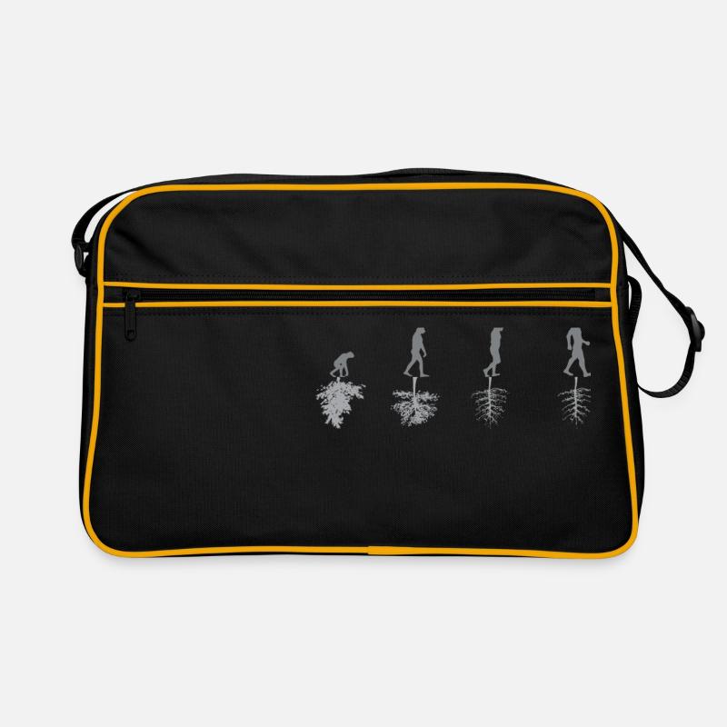 Evolution - Environnement - sarcasme - Nature - Cadeau - Sac Retro - noir/or