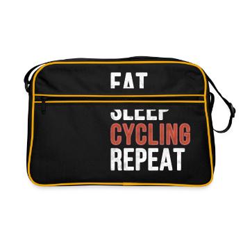 Eat sleep cycling repeat - Funny Gift - Retro Bag - black/gold - Front