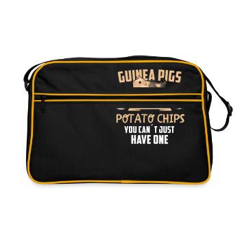 cochon Guinée cadeau animal cochon Guinée - Sac Retro - noir/or - Devant