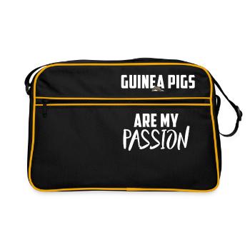 cochon Guinée cadeau animal cochon Guinée - Sac Retro - noir/or - Devant