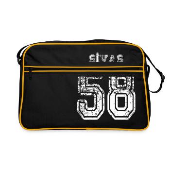58 Sivas plaque d'immatriculation turque comme un cadeau - Sac Retro - noir/or - Devant