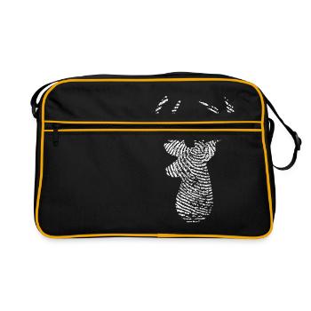 Deer Deer Head Fingerprint Wild Hunt Gift - Retro Bag - black/gold - Front