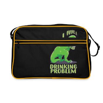 Tyrannosaurus dino funny gift dinosaur - Retro Bag - black/gold - Front