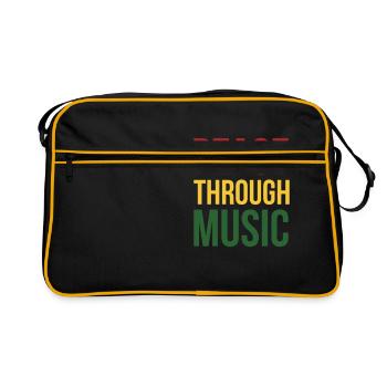 Friedens- und Musikgeschenk für coole Chefs - Retro Tasche - Schwarz/Gold - Vorne