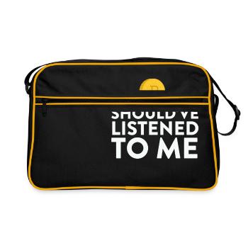 Bitcoin aurait dû m'écouter HODL - Sac Retro - noir/or - Devant