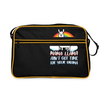 Mama Llama est pas le temps pour votre drame T-shirt - Sac Retro - noir/or - Devant