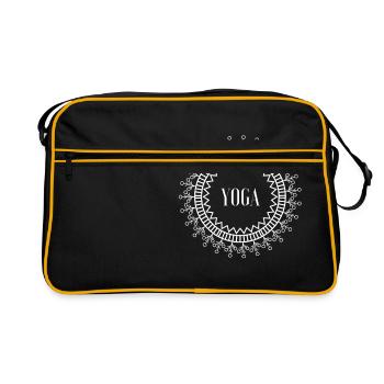 Yoga Shirt - Yoga Outfit Yoga Lifestyle - Retro Tasche - Schwarz/Gold - Vorne