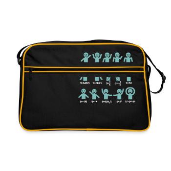 Shirt für Mathematiker und Lehrer - Retro Tasche - Schwarz/Gold - Vorne
