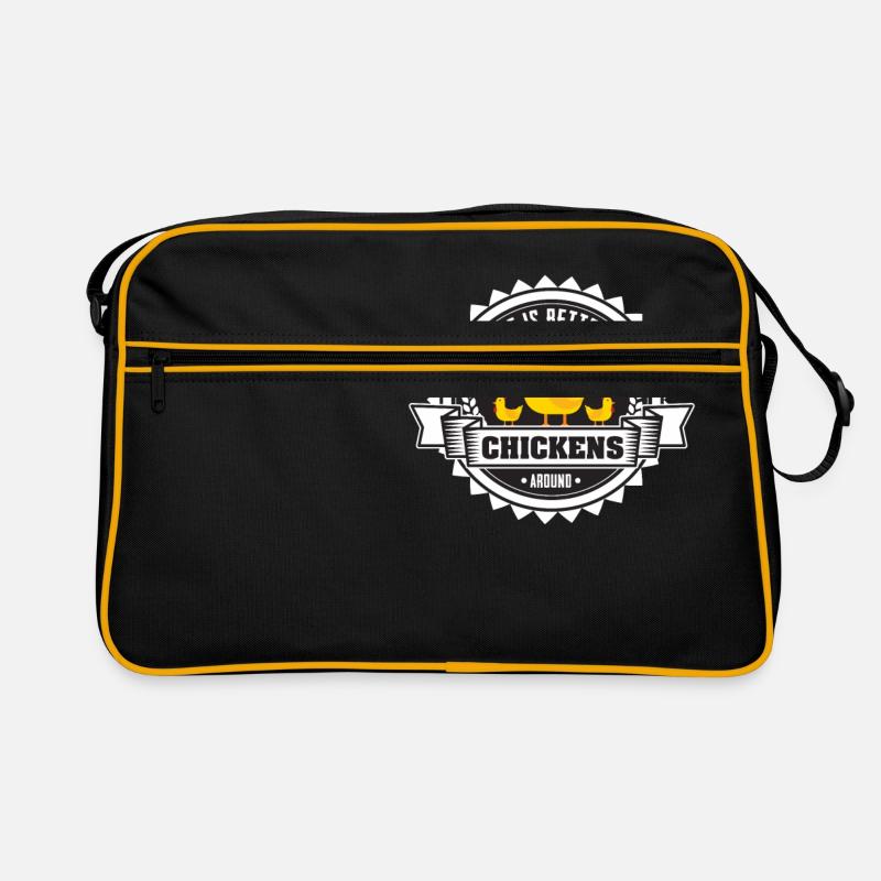 Farmer Shirt - Life mit chikens 2 Retro Tasche