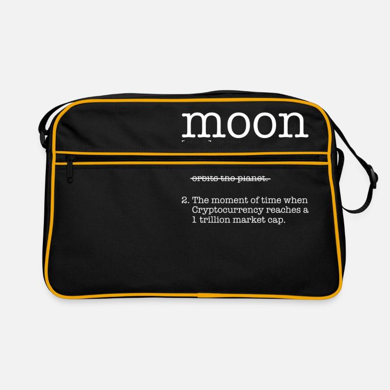 Cryptocurrency Moon Definition Blockchain Currency Retro Bag
