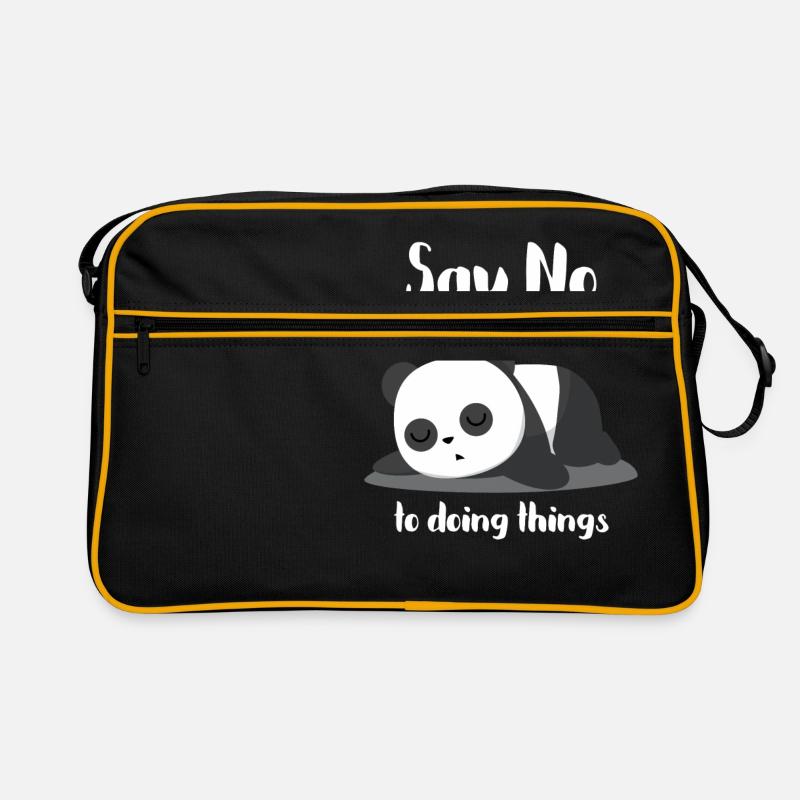 Panda Bär - Faul - Schlafen - Müde - Geschenk Retro Tasche