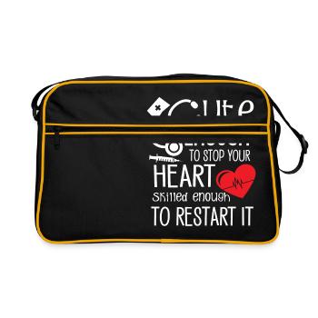 Cute Enough to stop your heart skilled enough - Retro Bag - black/gold - Front