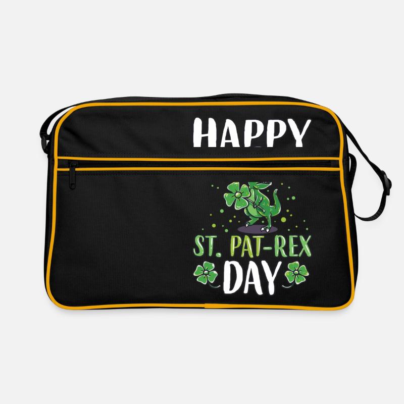 St Patricks day Dinosaurier T-Rex Geschenk Bier Retro Tasche