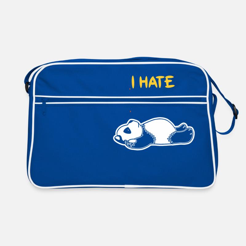 I Hate Mornings Funny Panda T-Shirt | Bear feeling Retro Bag