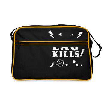lag kills fps esports gaming gamer shooter nerd - Retro Bag - black/gold - Front