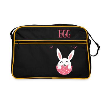 Easter - Easter Bunny - Easter Egg - Sweet - Comic - Retro Bag - black/gold - Front