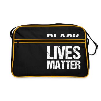 Black Lives Matter - Gift - Shirt - Retro Tasche - Schwarz/Gold - Vorne
