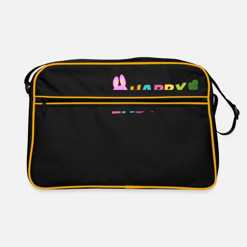 Joyeuses Pâques avec oeuf carotte et lapin pascha Sac Retro
