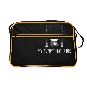 Gym - Fitness - Sports - Humour - Panda - Sac Retro - noir/or - Devant
