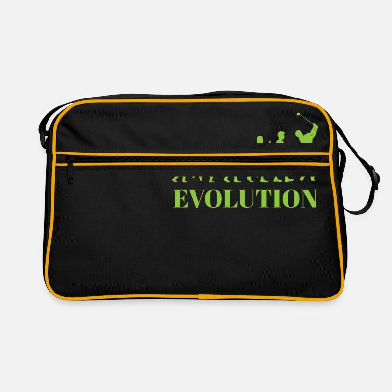 Evolution - Golf - Humour - Divertissement - Cadeau - Sac Retro - noir/or