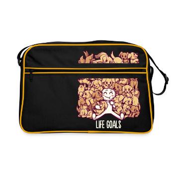 Life Goals - Golden Labrador Retriever dogs - Retro Bag - black/gold - Front
